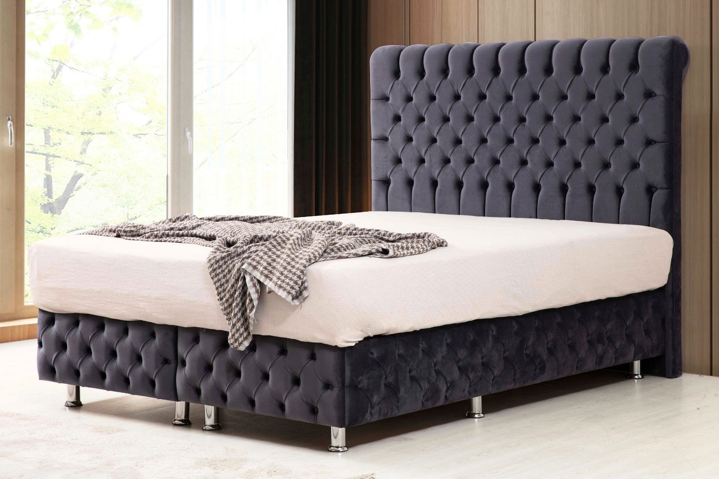 Storage bed - Luna - Tufted velvet