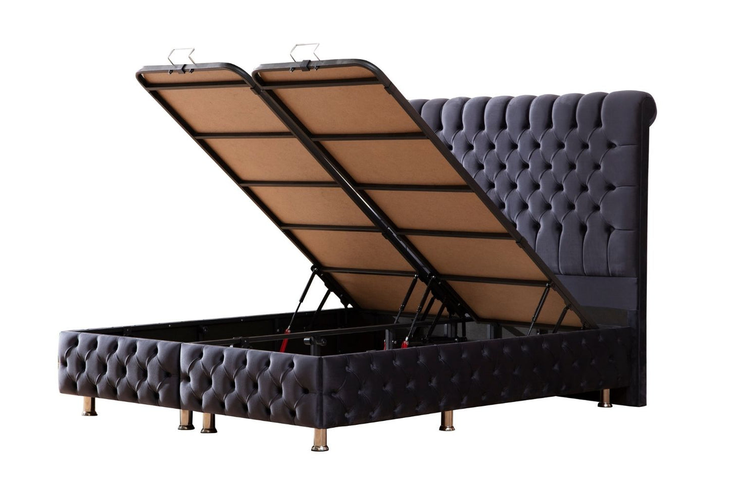 Storage bed - Luna - Tufted velvet