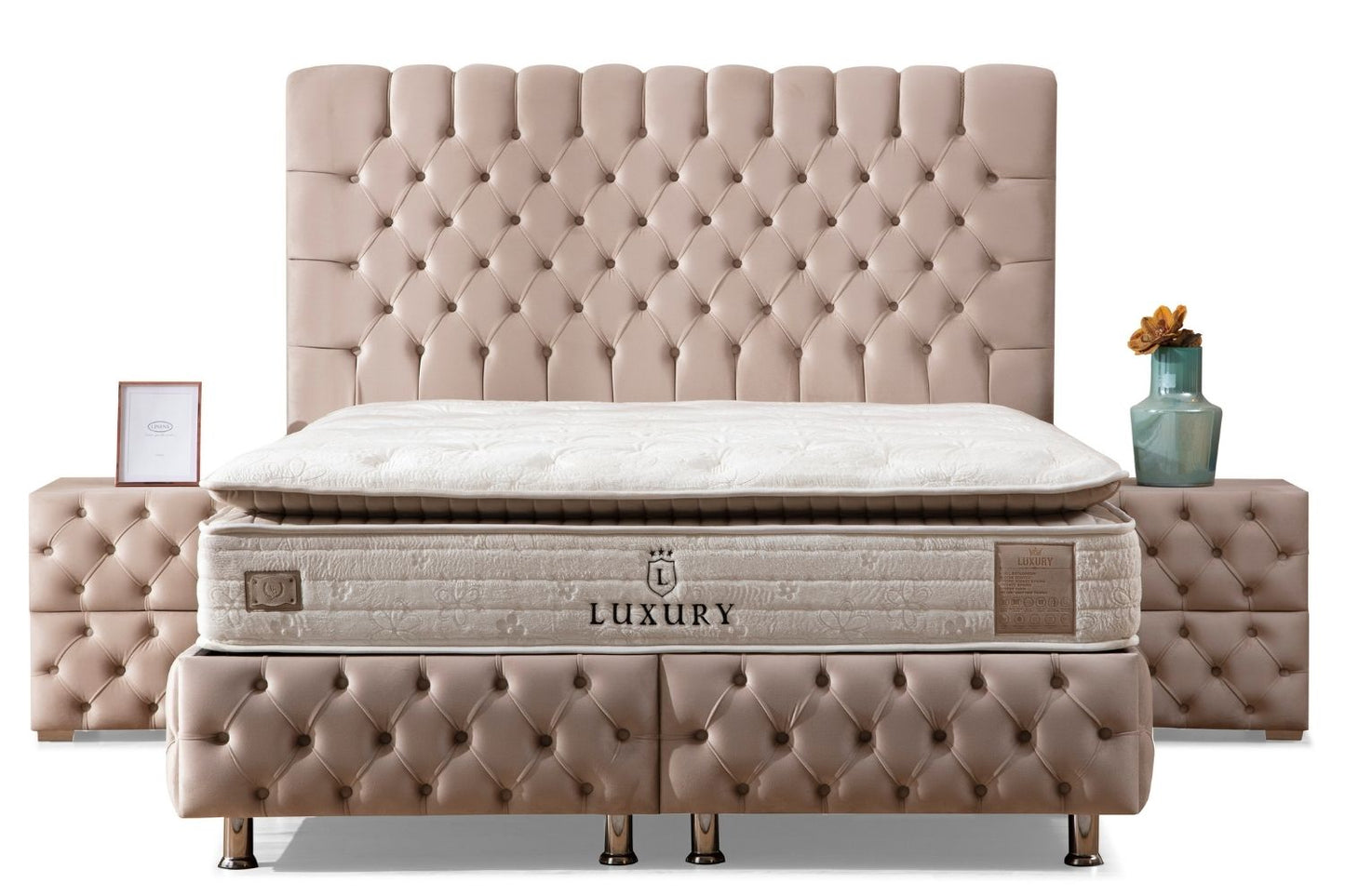 Storage bed - Luna - Tufted velvet