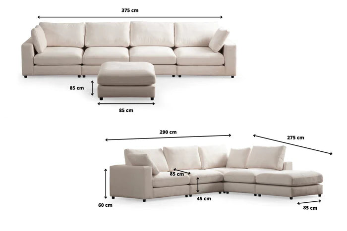 Canapé Modulable - Julia - Chenille - 4+1 Pouf