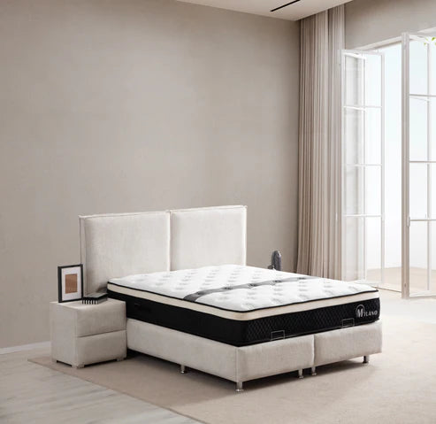 Storage Bed - Maya - Off-White Chenille