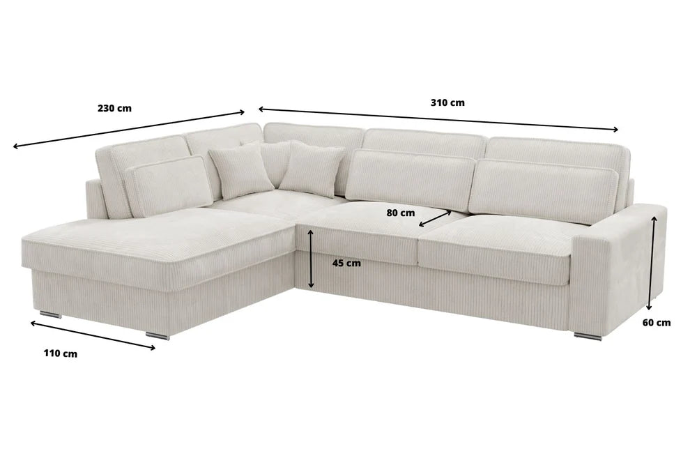 Corner Sofa - Lexus - Off-White Ribbed